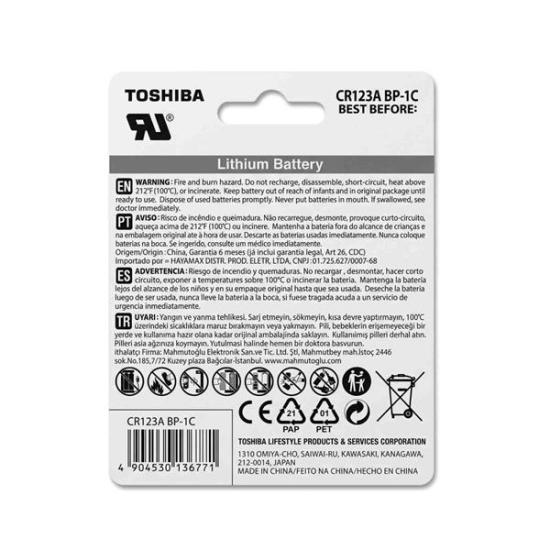 TOSHIBA CR123A 3V LITHIUM PİL 1Lİ