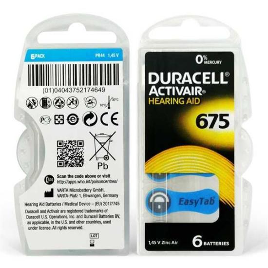 Duracell Activair 675 Kulaklık Pili 6’lı