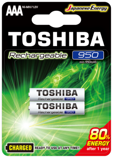 TOSHIBA 950 MAH ŞARJLI İNCE PİL 2Lİ