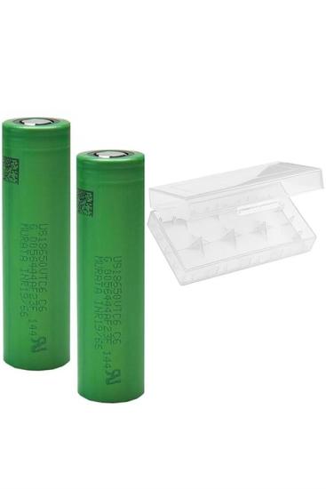 Sony Vtc6 18650 3.7v 3000mah 30a Li-ion Şarjlı Pil + Pil Taşıma Kutusu 2’li Set vtc