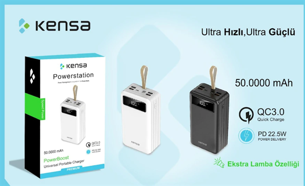Kensa 50000 mah Powerbank 4 usb Çıkışlı Hızlı Şarj Cihazı