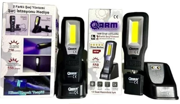 Arm Tamirci Feneri 550 Lümens Orjinal Ürün Led Fener & Ultraviyoleli Özellikli Işık Mıknatıslı
