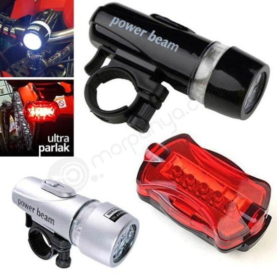 Led Bisiklet Lambası Feneri Ön Far Arka Stop Işık Aydınlatma Seti