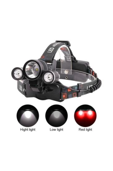 BoruıtT6 Kafa Feneri 5000 Lumens 3Xcree Xm-T6+2R5 Lamba Led Kamp