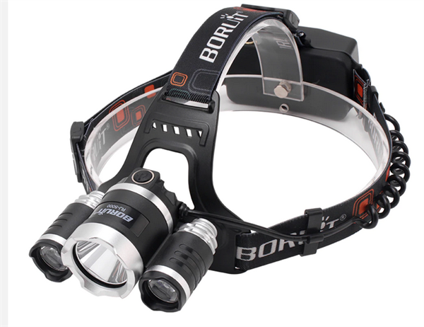 Boruit T6 5000 LM 3xCree XML-T6+2R5 LED Kafa Feneri