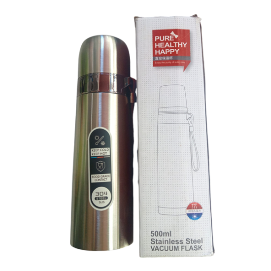 Pure Healthy Happy Vakum İzolasyonlu Bardak - 500ml Paslanmaz Çelik Termos