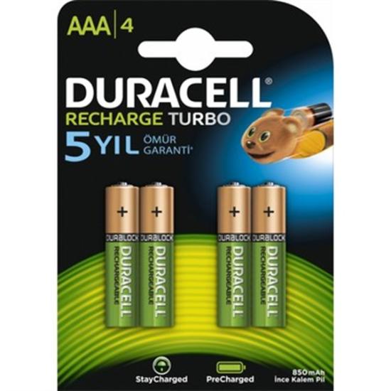 Duracell AAA Şarjedilebilir İnce Kalem 850 Mah  Pil 4’lü