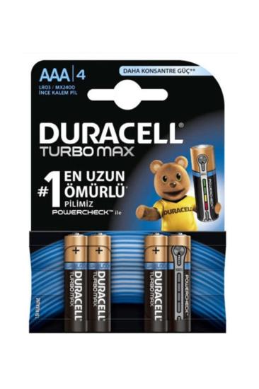 Duracell Turbomax Alkalin AAA İnce Kalem Pil 4’lü
