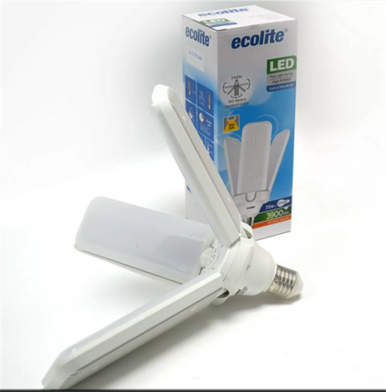 Ecolite 39W Üç Kollu Fan Light Ampul E27 6500 k Beyaz Işık