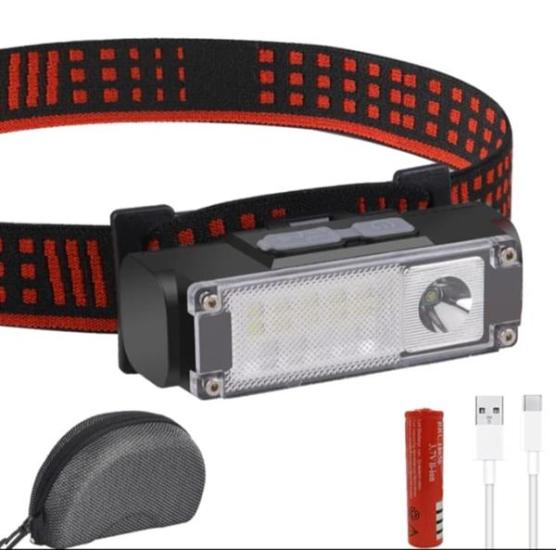 F.B.I F-2607 Su Geçirmez Polis Çakarlı COB LED Kafa Lambası  Taşıma Çantalı