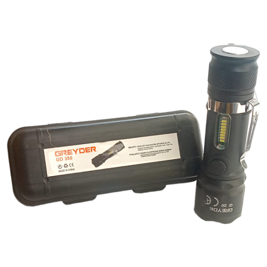 GREYDER GD350 USB Şarjlı Mıknatıslı Zoomlu El Feneri