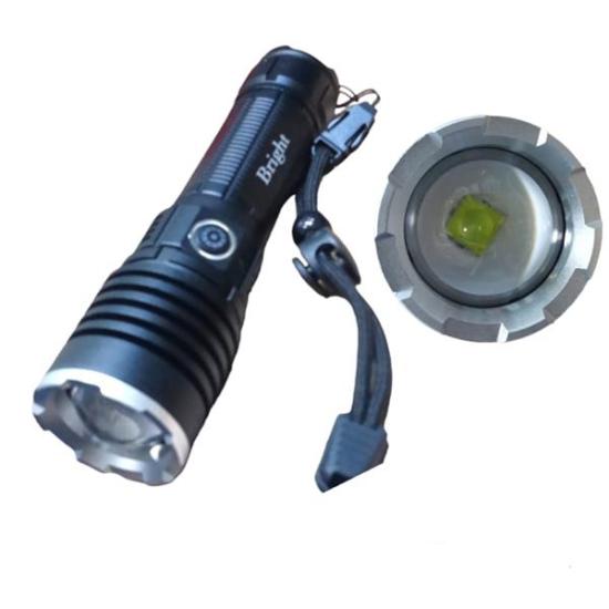 Bright GHT-5761 XP50 LED 3 Mod Zoomlu Yağmur Suyu Geçirmez Şarjlı El Feneri 26650 Pil İle Çalışır