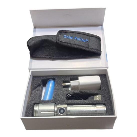 Gold Police GP-215 Pro Şarjlı El Feneri PM10 Led Mıklatıslı