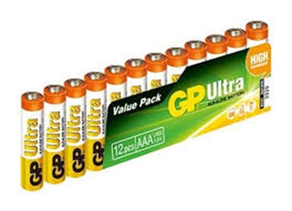 GP ULTRA Alkalin LR03 AAA İnce Kalem Pil (12Li Ambalaj