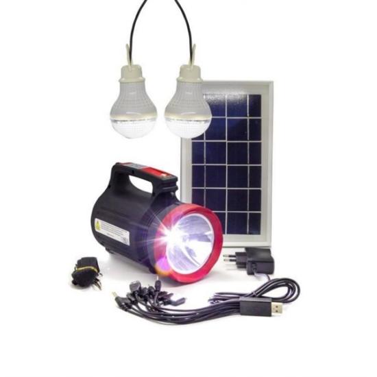 Gold Silver GS-330 Güneş Enerjili Solar Spot Fener Süper Parlak Işık Uzun Mesafe