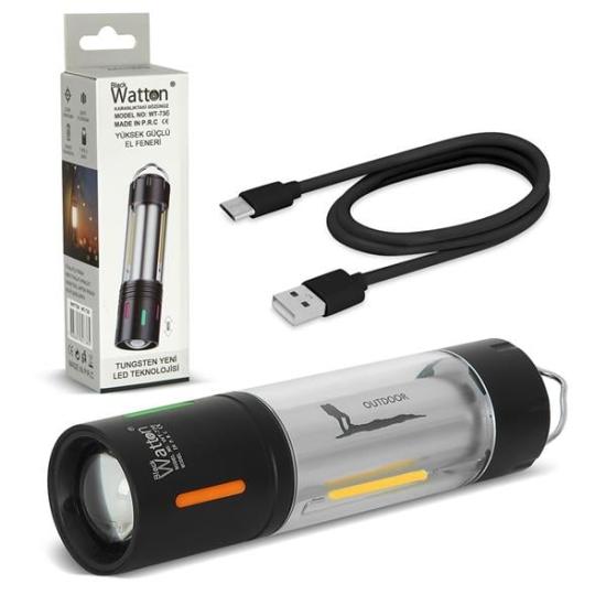 TG LED ŞARJLI KAMP LAMBASI ORTAM ODAK AYDINLATMA WATTON WT-736