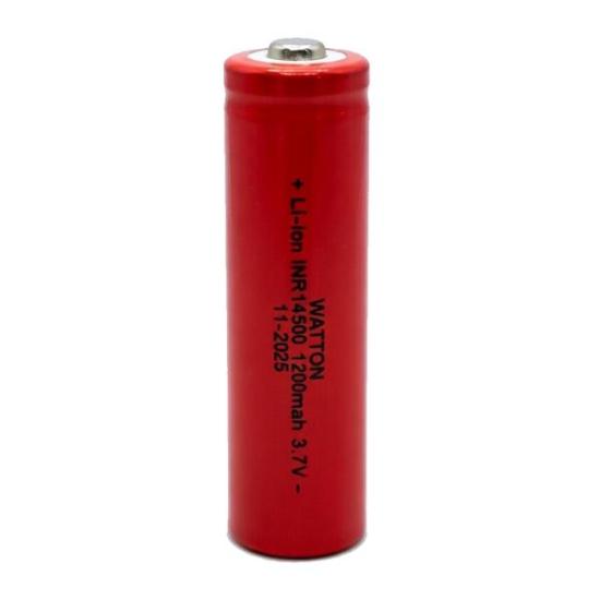 Watton WT-14500 1200mAh 3.7V Li-ion Şarj Edilebilir Pil - Kırmızı