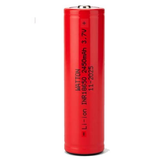 Watton INR 18650 2450mAh 3.7V Li-ion Şarj Edilebilir Pil - Kırmızı