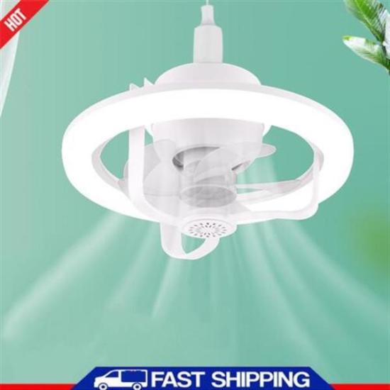 LED Vidalı Fan Işığı E27 Uzaktan Kumanda RGB Modern Tavan Vantilatörü Işığı Süper Sessiz