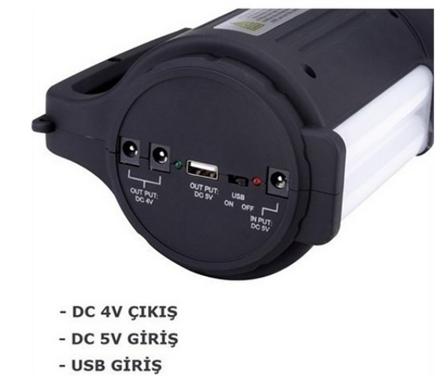 N.S 25W Şarjlı El Projektörü + Florasan + Usb’li 28 Ledli Profosyonel El Feneri Işıldak Masa Lambası Lamba RDL-1011