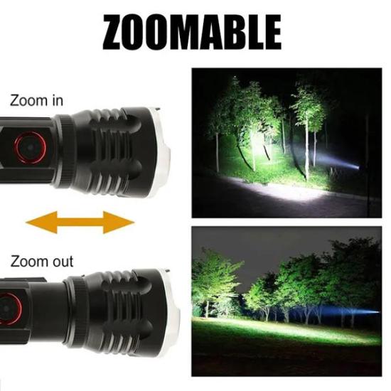 Gold Orion OR-2304-TG Zoomlu Mıknatıslı USB Şarjlı El Feneri - 1000 Metre Işık Uzanımı