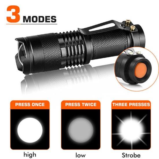 Gold Orion OR-87 Cree LED Zoomlu Şarjlı Cep Feneri - 200m Işık Mesafesi, Yağmur Suyu Geçirmez