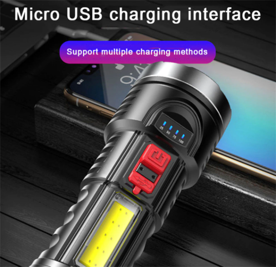 Polizei P-100 Süper güçlü LED el feneri taktik Isığı USB şarj edilebilir su geçirmez lamba Ultra parlak fener kamp balıkçılık el feneri