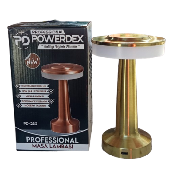 Powerdex PD-232 IPX4 Ledli Profesyonel Şarjlı Masa Lambası