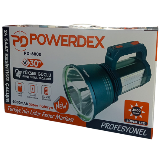 Powerdex PD-6800 Yüksek Güçlü Güneş Enerjili Projektör