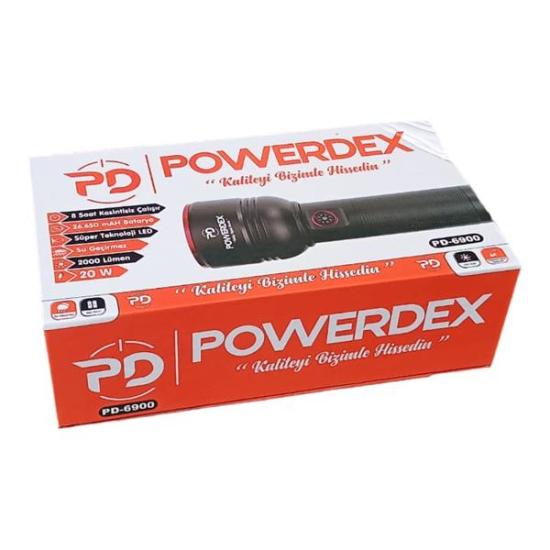 Powerdex PD-6900 Zomlu Şarjlı El Feneri 20w