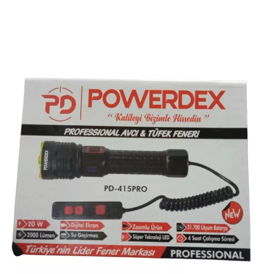 Powerdex PD-415PRO 20W Dijital Ekranlı Avcı Feneri Seti