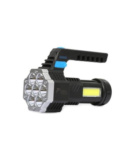 PeakStar PS-3879 USB Şarj Göstergeli Şarj Edilebilir 7*XPE +COB Led El Feneri