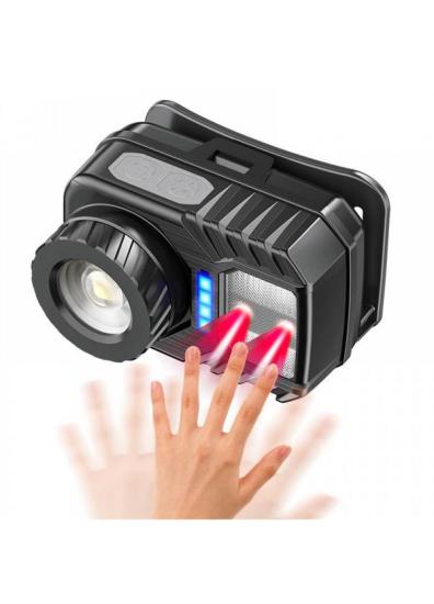 Peakstar PS-571 Sensör XPG COB LED USB Şarj Edilebilir Lityum Pilli Zoomlu Kafa Lambası