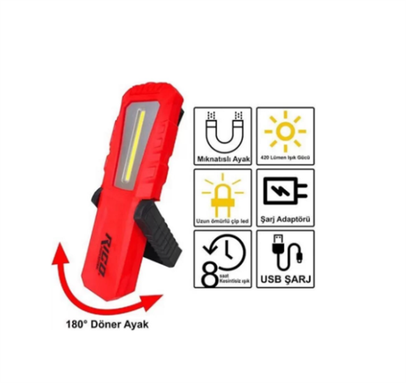 Rico RC0038 LED El Feneri Şarjlı Lamba Mıktanıslı 420 Lümen