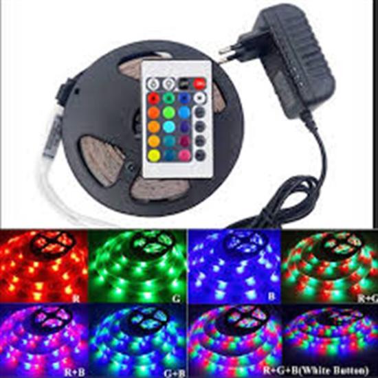 5 MT UZAKTAN KUMANDALI ŞERİT LED IŞIK RGB SET ADAPTÖR DAHİL
