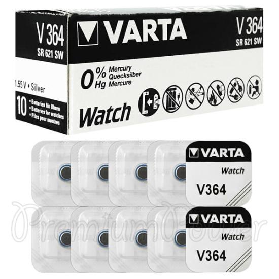 Varta AG1 - 364 - SR621SW Hafıza Saat Pili 10 Adet