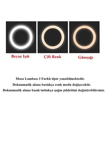 Şarjlı Sarı ve Beyaz Renk Masa Lambası LED Ayarlanabilir Işık Pratik Kullanım WT-005