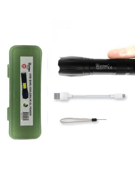 POWERBANK ÖZELLİKLİ UZUN MENZİLLİ EL FENERİ WATTON WT-039