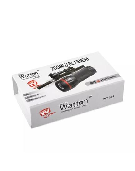 SÜPER ZOOMLU PİLLİ LEDLİ WATTON EL FENERİ WT-060