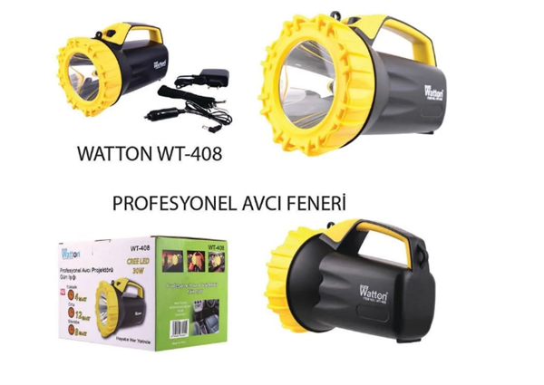 WATTON WT-408 PROFESYONEL AVCI BÜYÜK FENER GÜN IŞIĞI SARI RENK