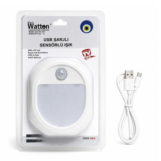 HAREKET SENSÖRLÜ USB ŞARJLI LED LAMBA WT-739
