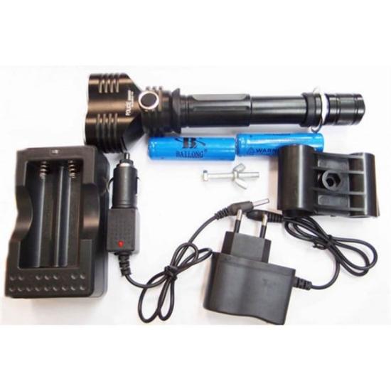 Tactical 1600 Lümen 2 kafalı El Feneri