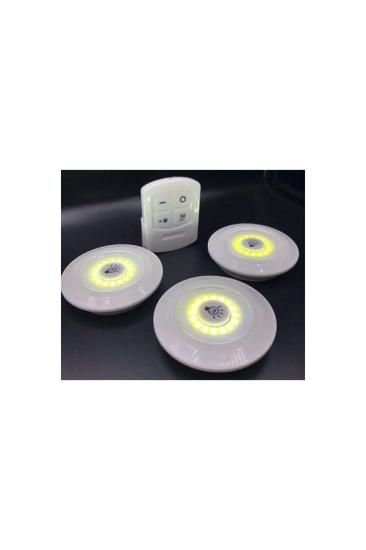 LED Işık Kablosuz Uzaktan Kumandalı 3lü Led Ampul Seti Gece Lamba