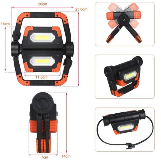 Bright YD-858A COB LED Projektör Pilli El Feneri