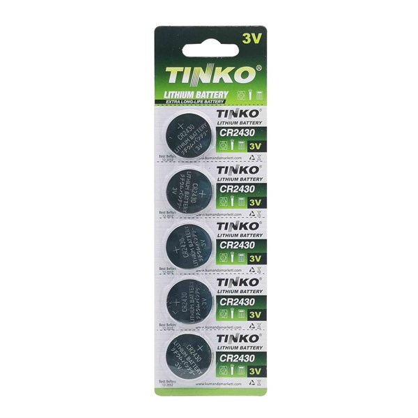 Tinko Cr2430 3V 5’Li Blister Paket Lityum Pil