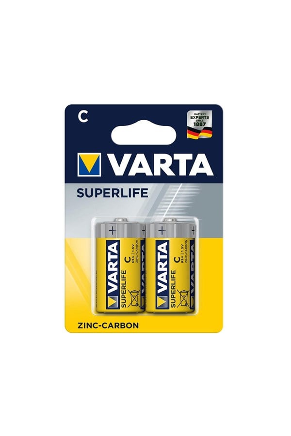 Varta Manganez 1.5v C Orta Boy Superlıfe Serisi 2’li Kart