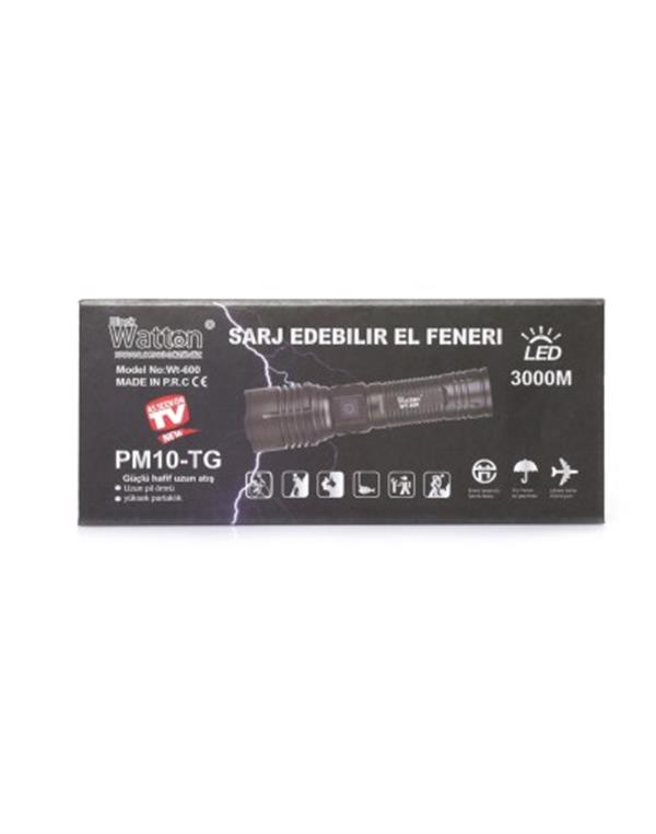 WATTON WT-600 / 3000 LÜMEN GÜÇLÜ EL FENERİ