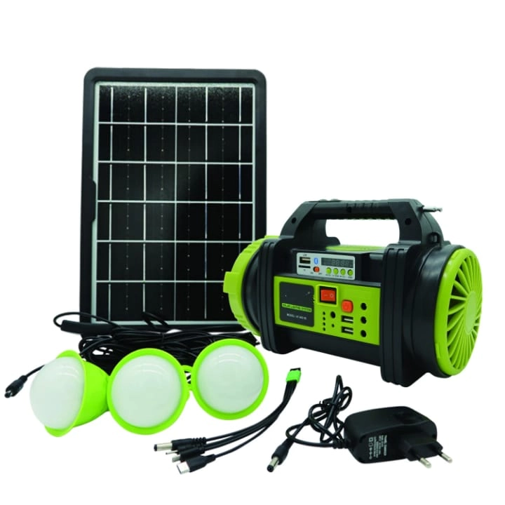 Wison WS-5683 30W Solar Güneş Panelli Şarjlı Kamp Lambası Ev Aydınlatma Seti (Radyo, Vantilatör Fan ve Powerbank Özellikli