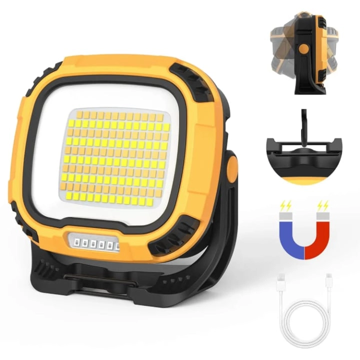  Wison WS-582 3500 Lümen Şarjlı Led Çalışma Lambası - 6400 mAh Powerbankli Mıknatıslı Kamp Projektörü
