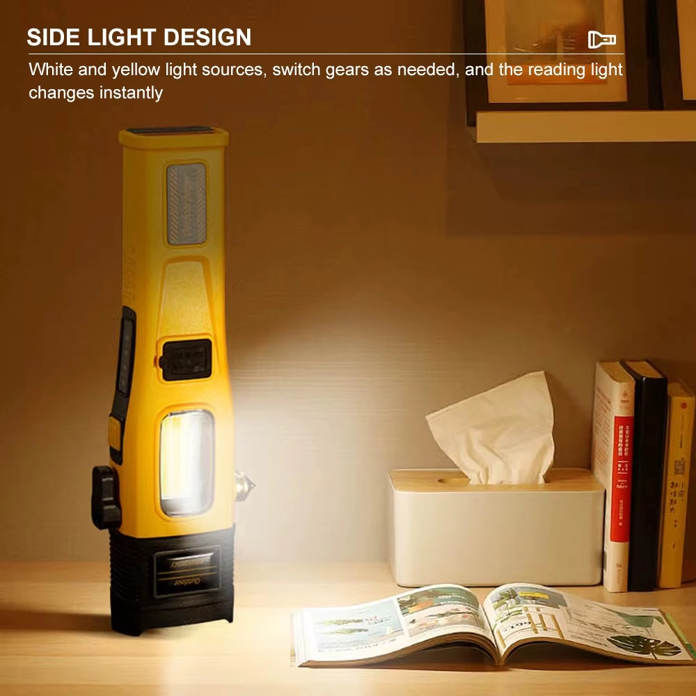 Wison WS-1414 700 Lümen Şarjlı Led Tamirci Çalışma Feneri - Solar Panelli Mıknatıslı Acil Durum Feneri (Cam Kırıcı & Powerbank)